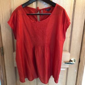 GAP Maternity Sleeveless Blouse Orange Top Pleated XL